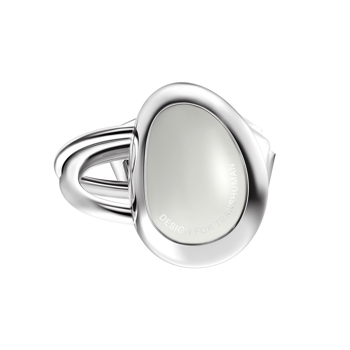 Rear view of an Electronic Gems ear clip showing its smooth inner housing and curved arms.