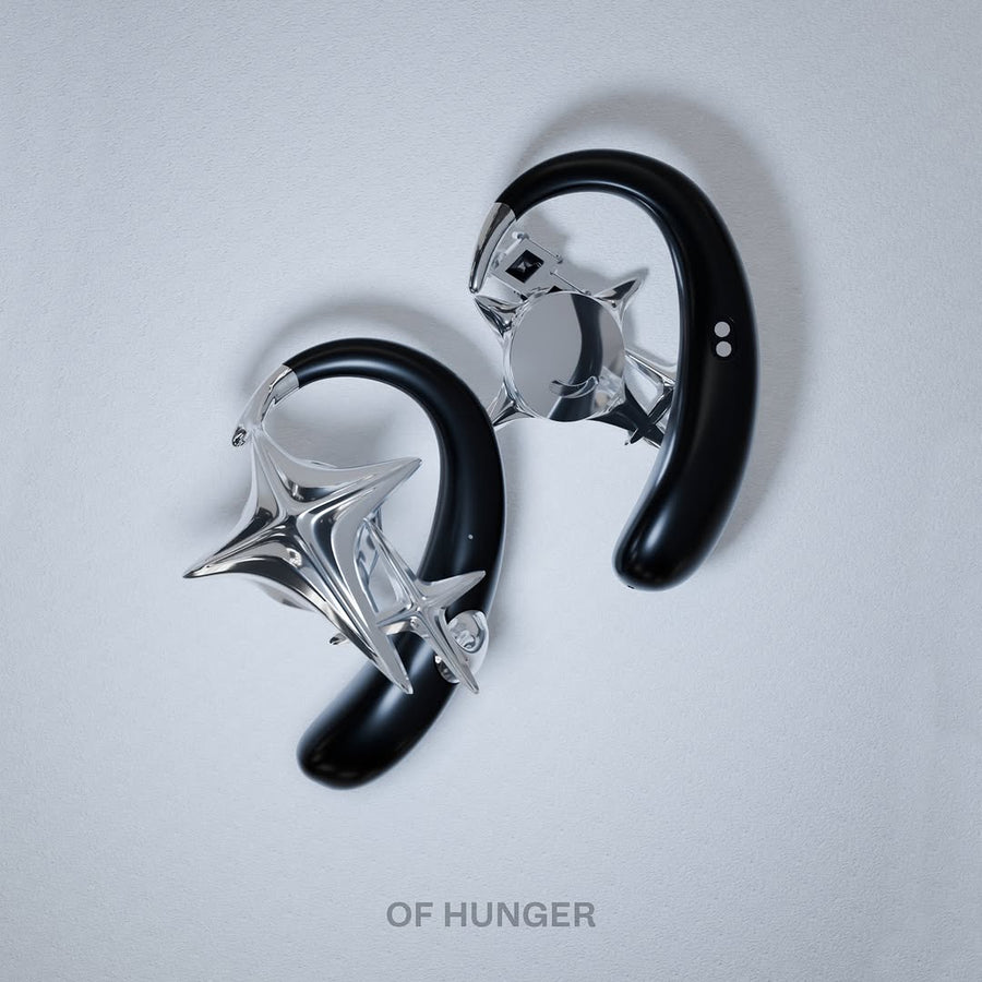 Black open-ear accessory earphones with silver star and circular ornaments