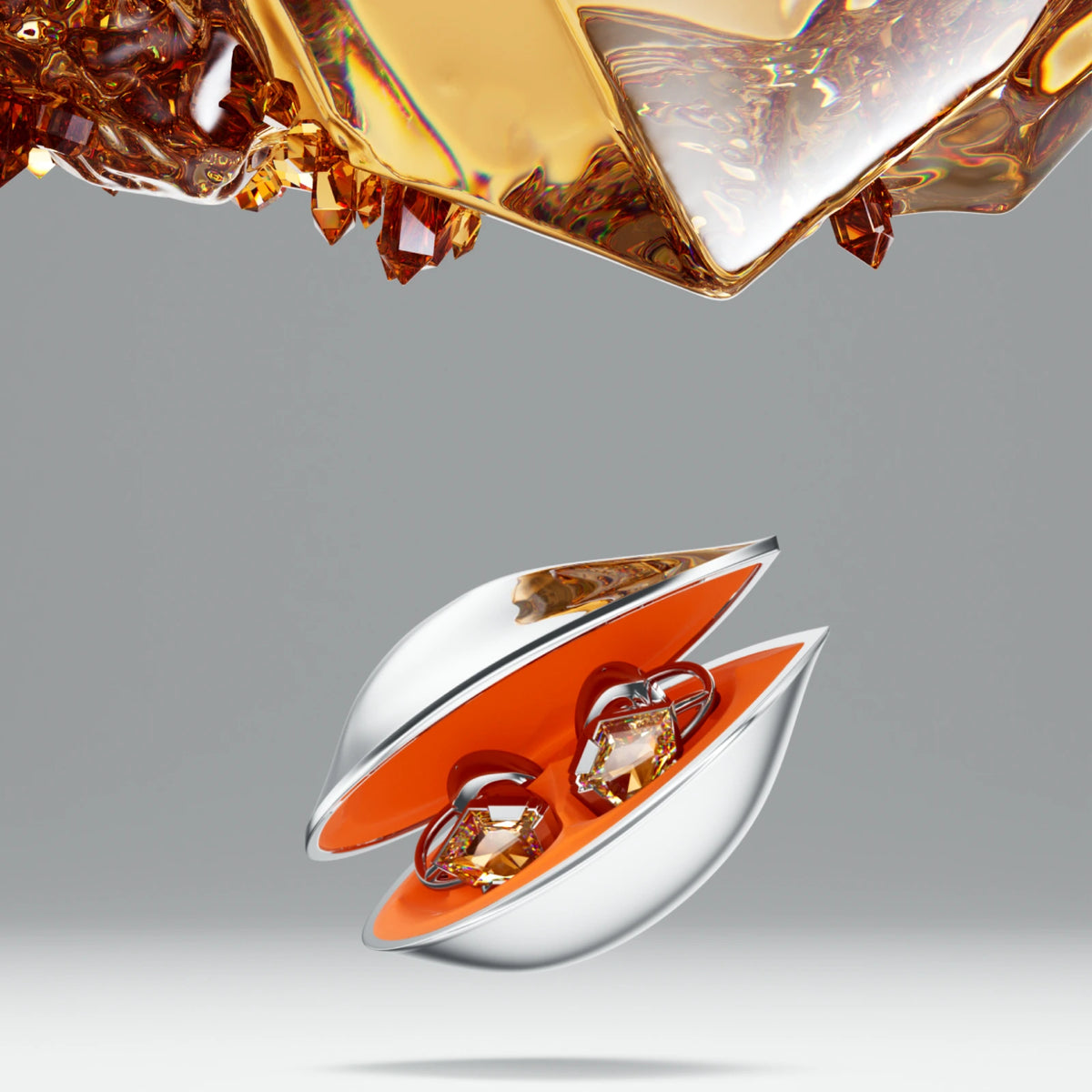 Champagne Zircon with its charging case