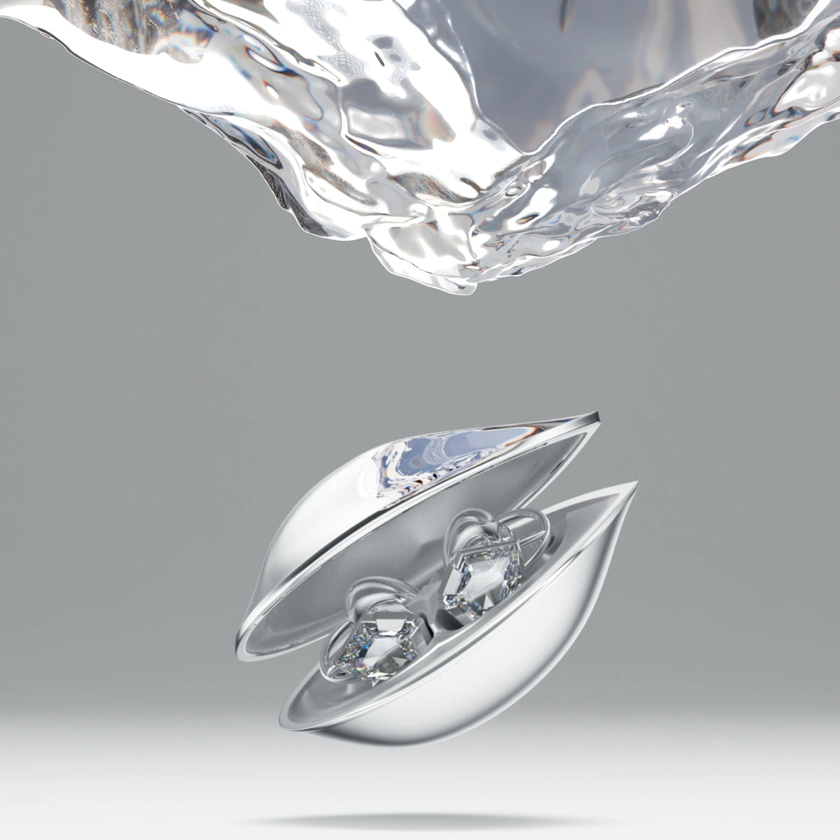 Silver-White Zircon with its charging case