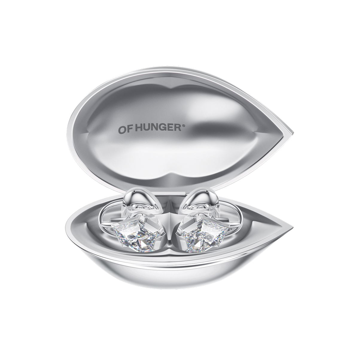 Silver-White Zircon Electronic Gems with their charging case