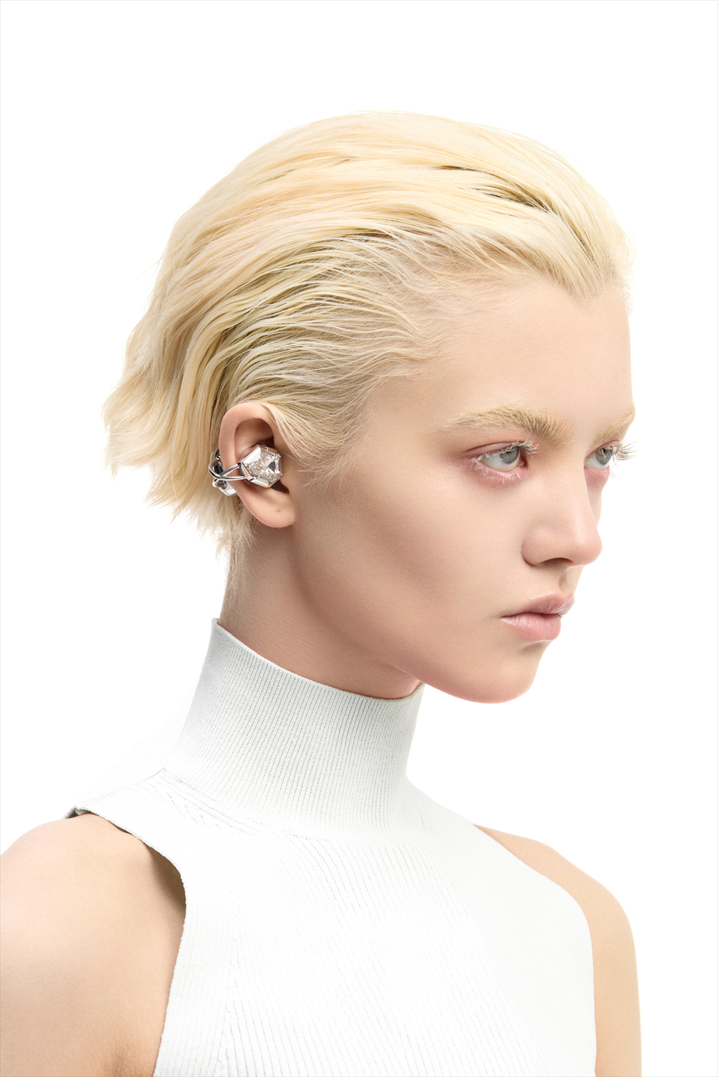 Model wearing Gray Zircon Electronic Gems