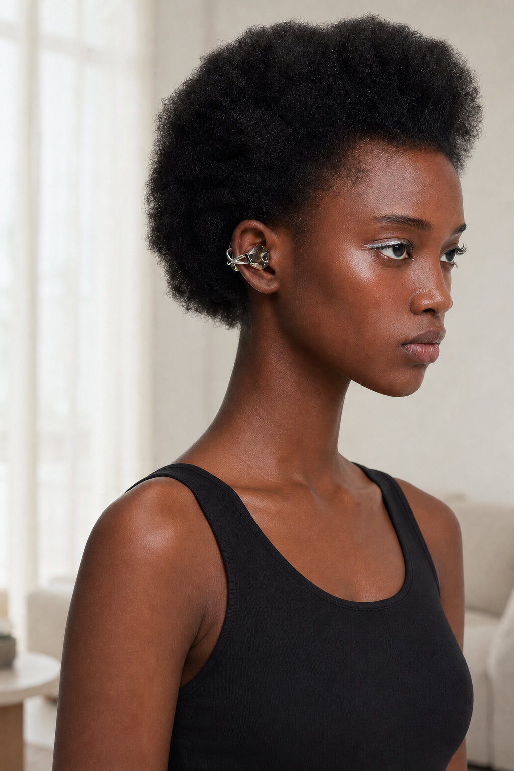 Electronic Gems White Zircon worn in a portrait